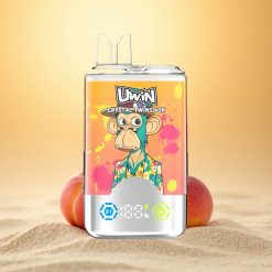 Uwin Crystal Twins 40000 Puffs Perzik Mango Ananas Rode Stier 2 Smaken 32ml Type-C
