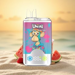 Uwin Crystal Twins 40000 Puffs Watermeloen IJs Gemengde Bessen Duale Smaak 32ml Mesh 0.6 Ohm